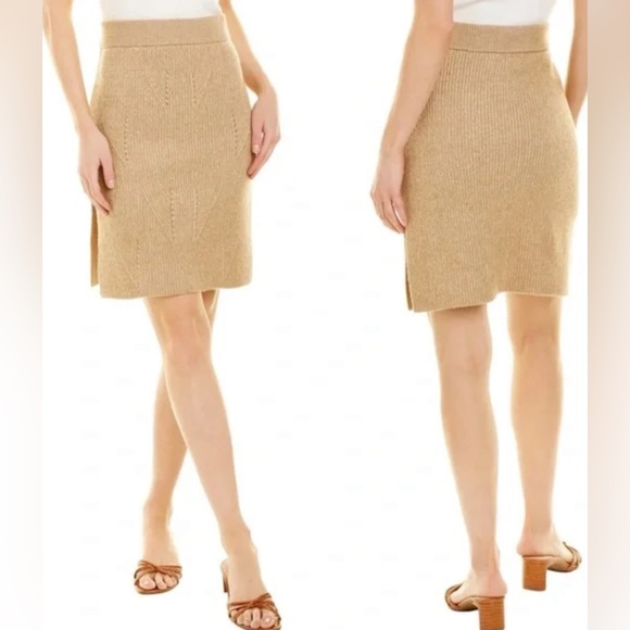 Tanya Taylor Mae Merino Wool Skirt - Size Large - NWT - Camel / tan in color - Picture 5 of 14